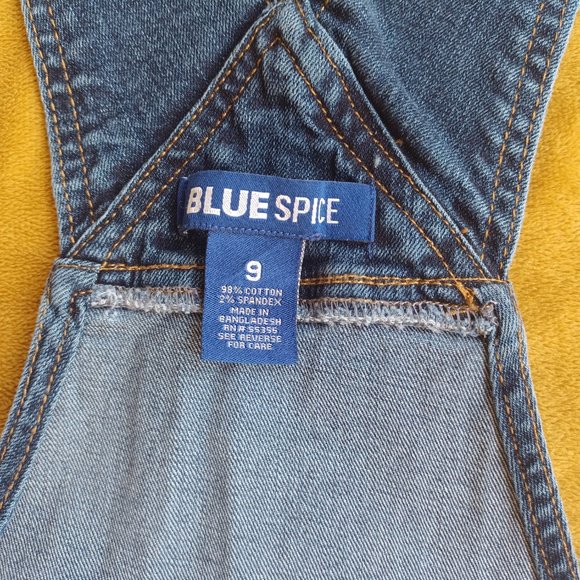 Blue Spice Size 9 Denim Overall Shorts - Picture 9 of 12